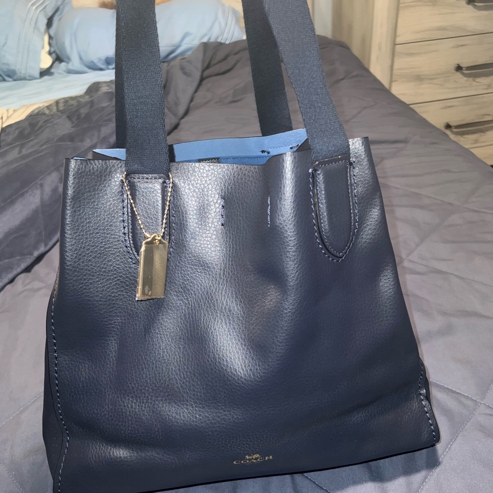 Coach tote navy blue